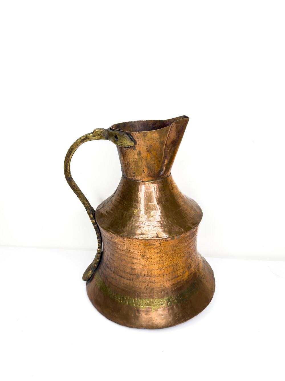 Antique Turkish Hammered Copper Brass Water Container, 19th Century